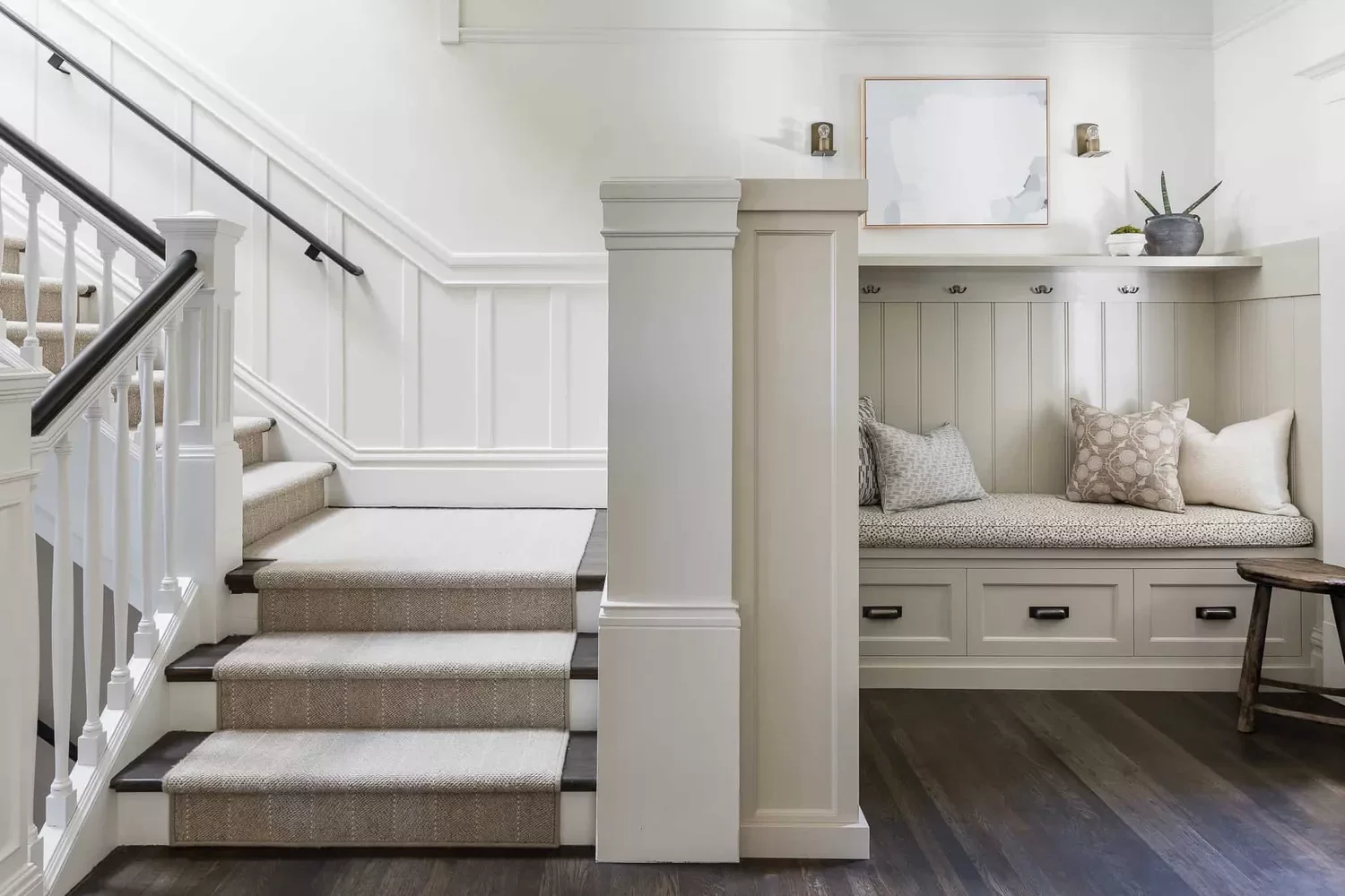 25 Chair Rail Designs That Transform Any Room Into Something Special 23 Dress Up a Stairwell