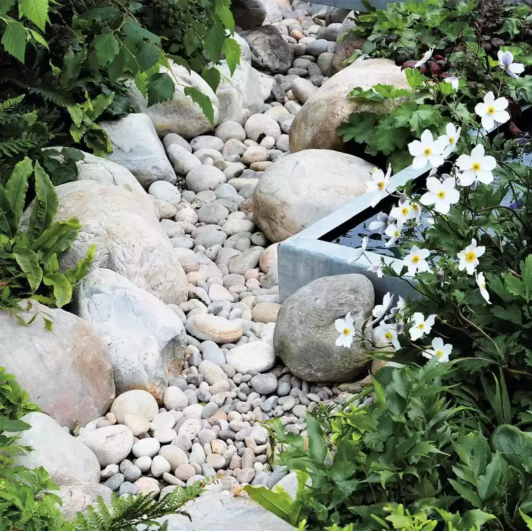 24 Creative River Rock Ideas to Transform Your Outdoor Space Dry River Bed for Drainage
