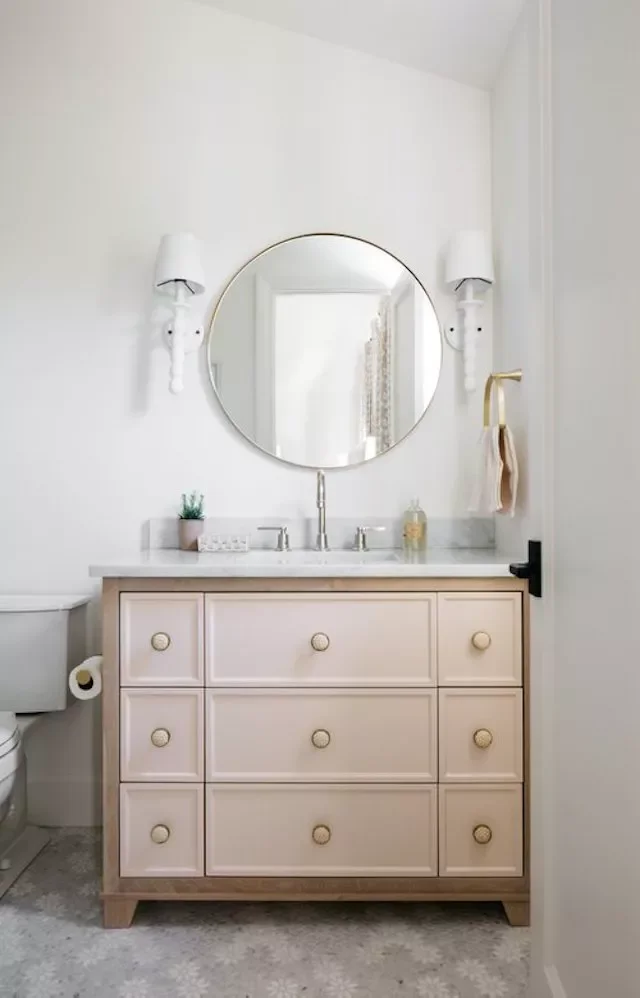 38 Stylish Teen Bathroom Ideas That Balance Fun and Sophistication 38 Dusty Pink Vanity