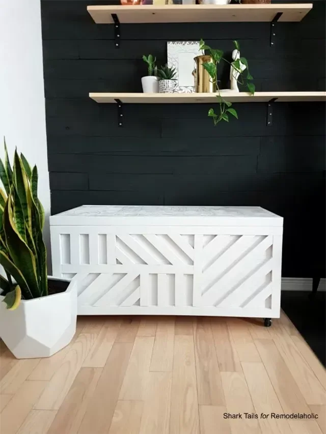 20 Creative DIY Outdoor Storage Solutions for Your Home Easy Plywood Storage Box With Geometric Inlay