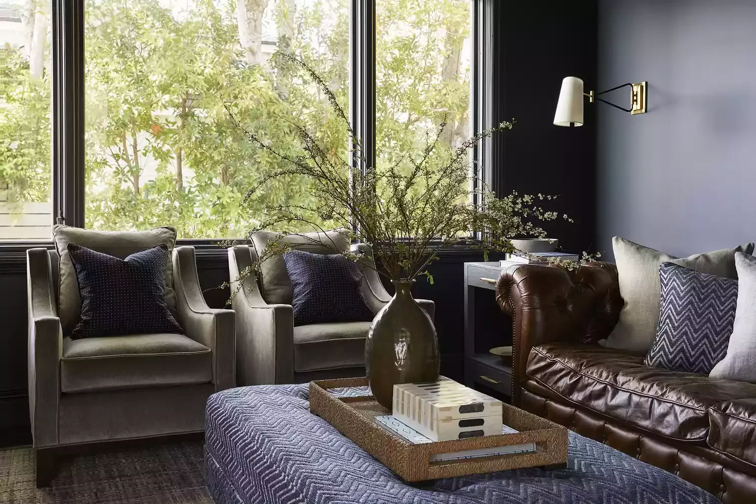 30 Dark and Dramatic Living Rooms That Will Transform Your Space Elevate With Luxurious Fabrics
