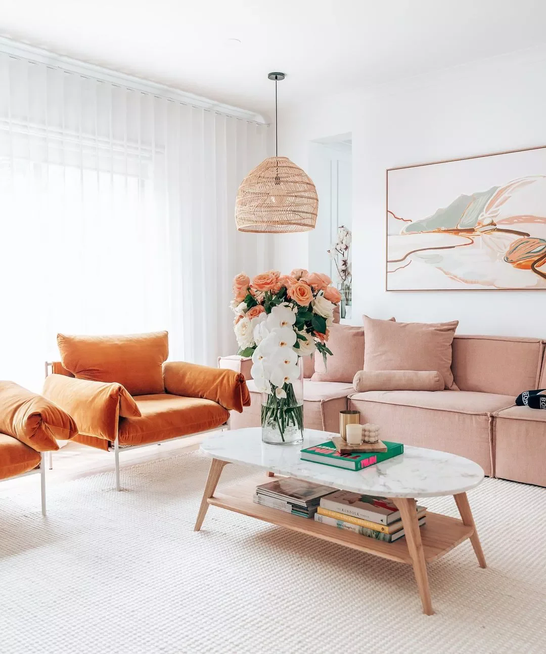 12 Beautiful Ways to Design a Cozy Minimalist Living Room 8 Elevate With Sunset Hues