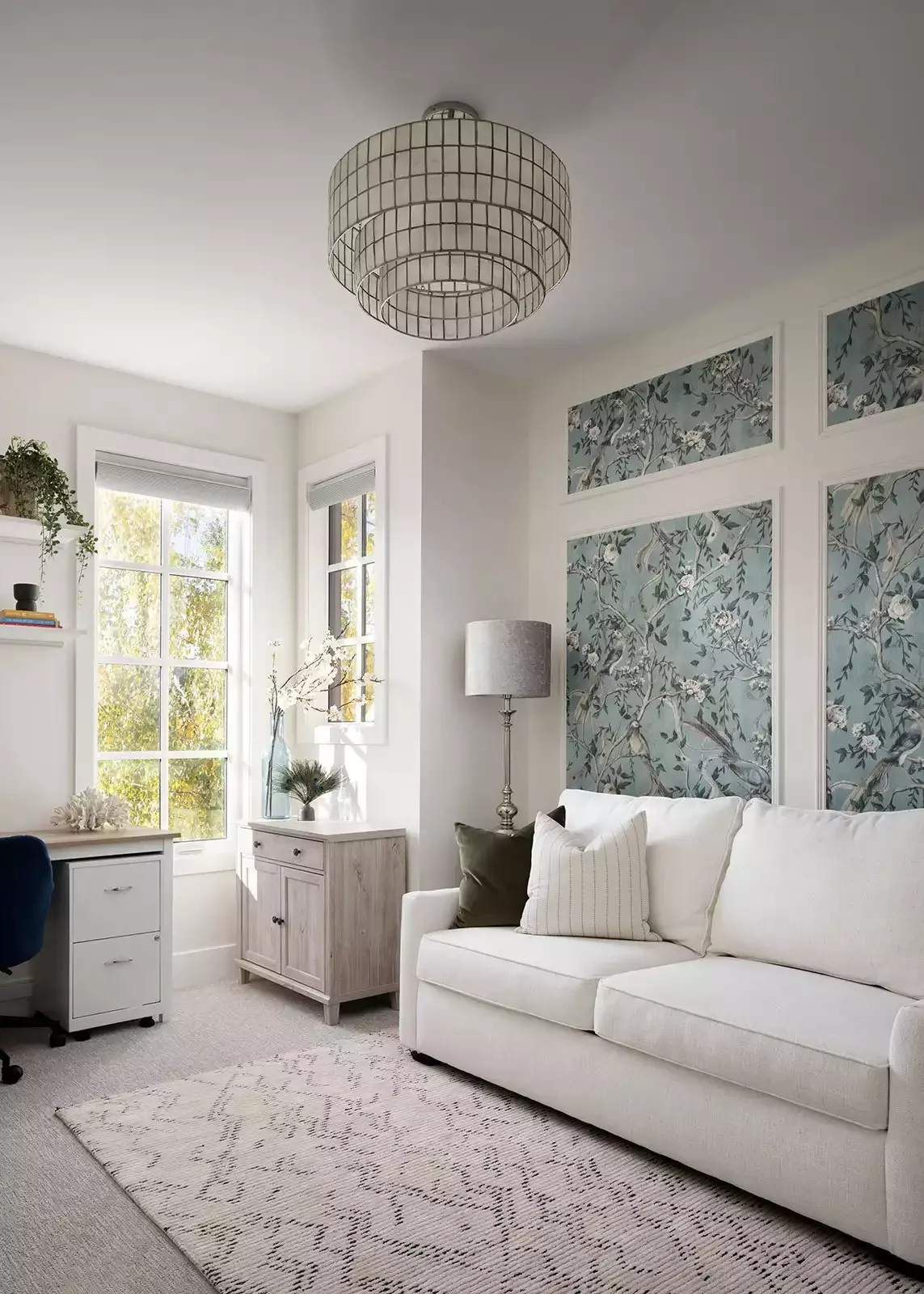 35 Stunning Living Room Wallpaper Ideas to Transform Your Space 13 Elevated Panels