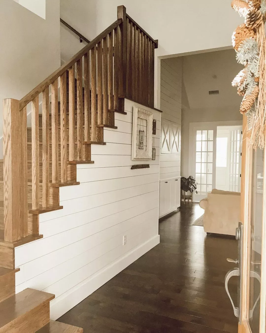 25 Charming Farmhouse Stair Railing Ideas to Transform Your Home 4 Embrace Classic Wood