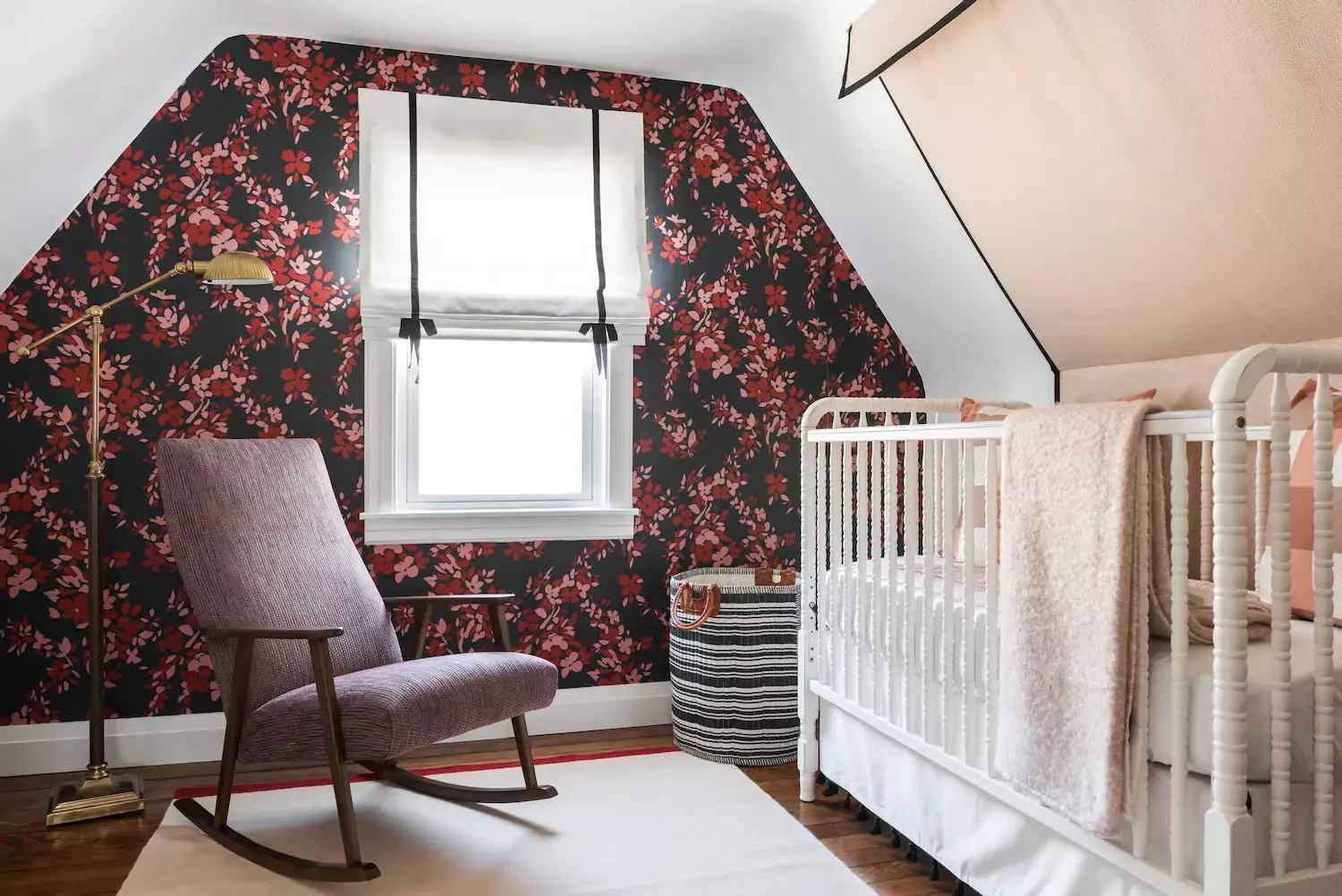 19 Creative Nursery Accent Wall Ideas to Transform Your Baby's Room 12 Embrace Dark Florals