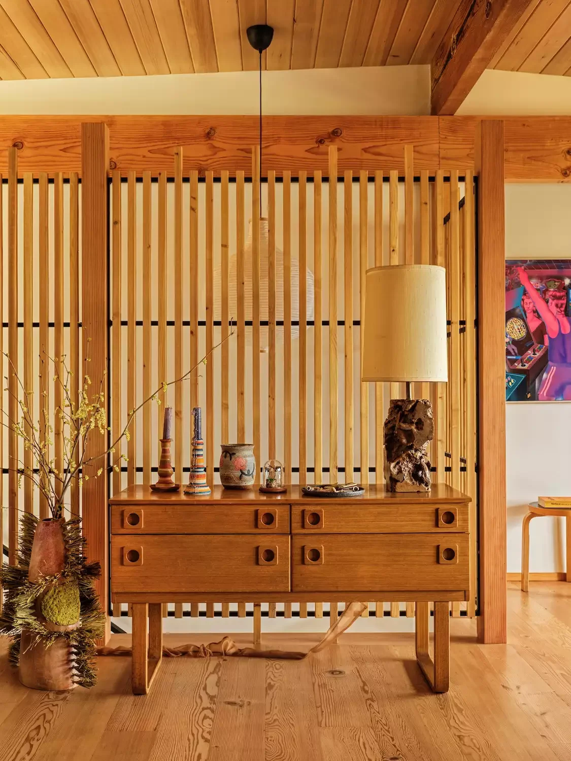 55 Wood Slat Wall Accent Ideas That Make Any Room Look Incredible Embrace Midcentury Modern
