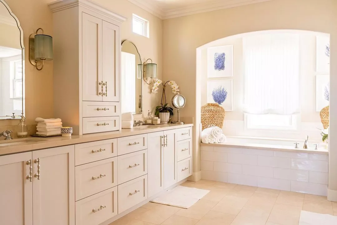 30 Beach-Inspired Bathroom Ideas That Bring Coastal Vibes Home 20 Embrace Sandy Hues