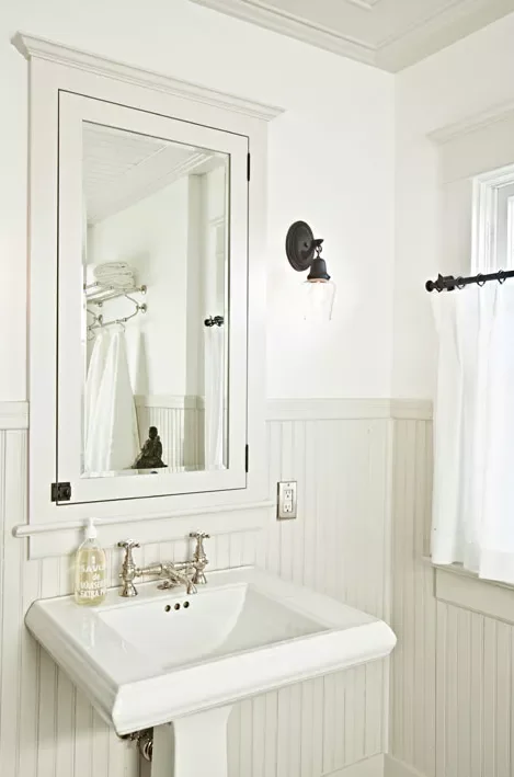20 Creative Ways to Transform Your Bathroom with Beadboard 3 Embrace a Monochromatic Beadboard Look