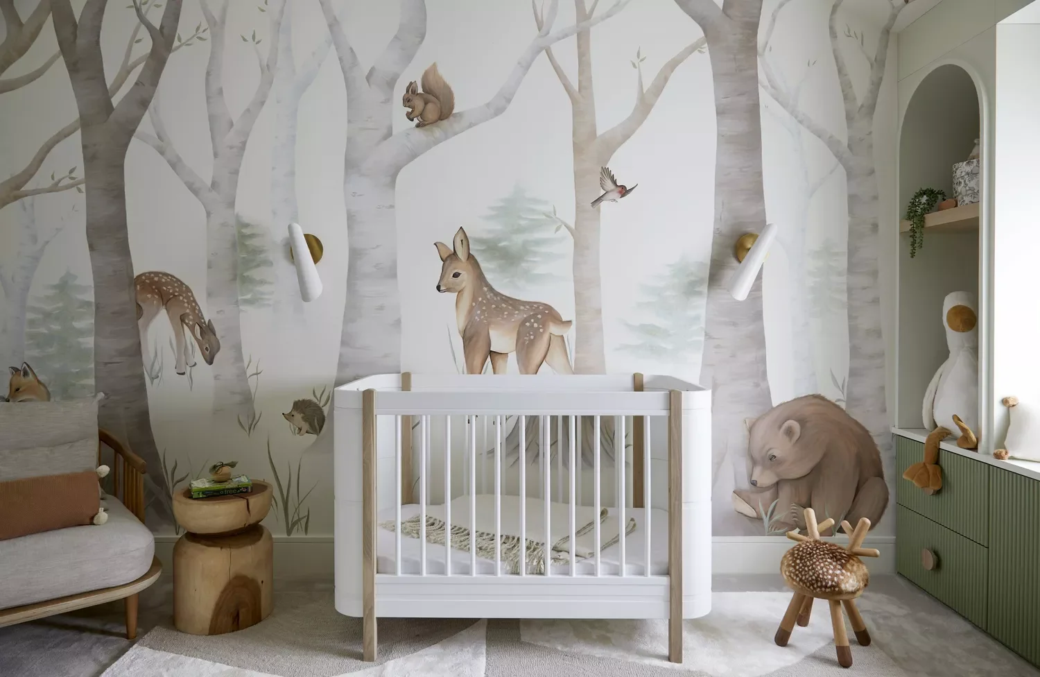 27 Beautiful Sage Green Nursery Ideas to Create Your Baby's Peaceful Haven 3 Embrace a Nature Theme