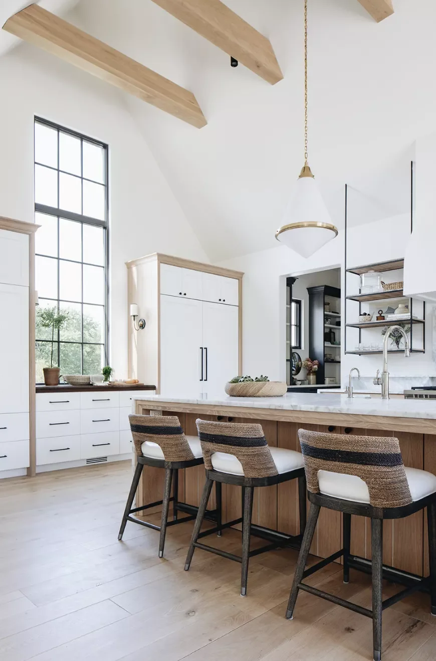 27 Stunning Vaulted Ceiling Ideas That Transform Kitchens Extra-Thick Beams