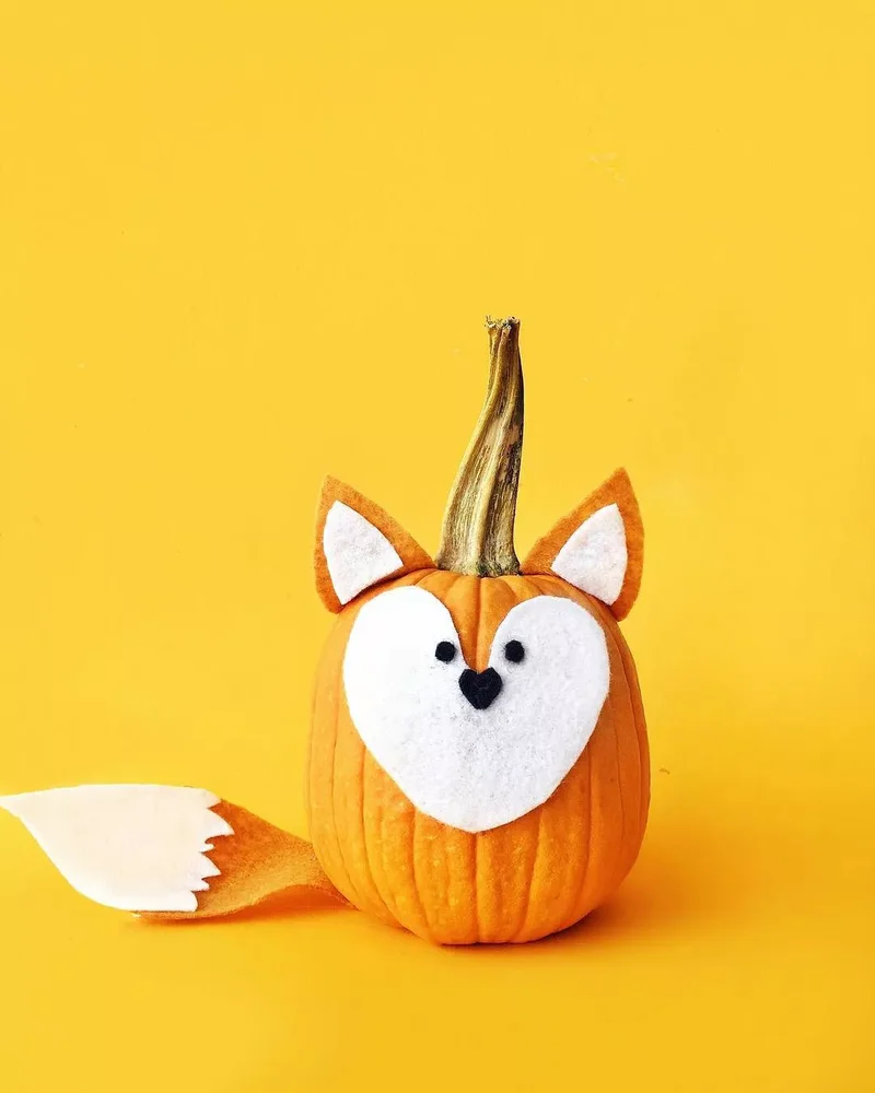90 Creative Halloween Pumpkin Decorating Ideas to Try This Season 59 Fabric Fox Pumpkin