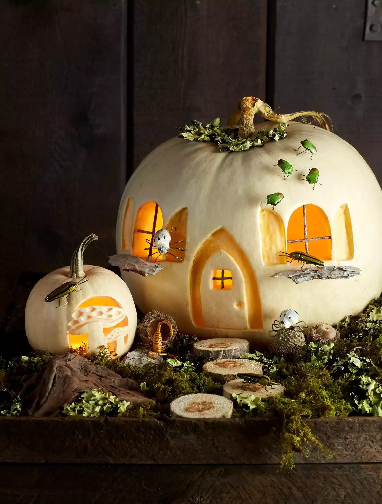 77 Creative Pumpkin Carving Ideas That'll Transform Your Fall Decorating Game 9 Fairy Garden Carved Pumpkin