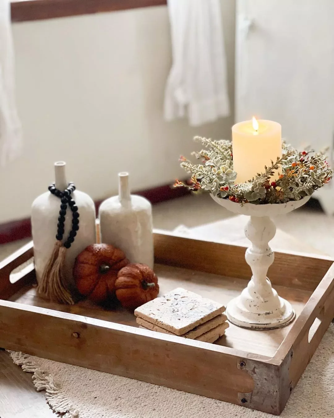 50 Stunning Fall Decorating Ideas That'll Make Your Home Feel Like Autumn Magic 45 Fall Candle Wreaths
