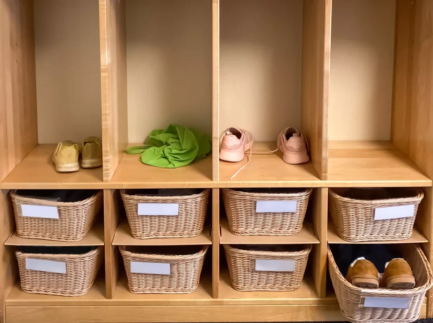 34 Brilliant Shoe Storage Solutions That Transform Any Space 4 Family Friendly Wicker Basket Organization