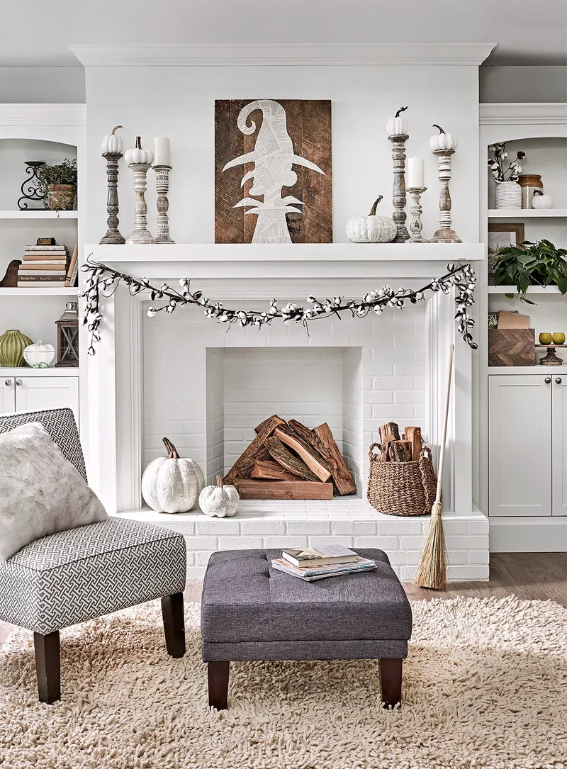 48 Fall Mantel Decorating Ideas For Seasonal Style 41 Farmhouse Fall Meets Halloween