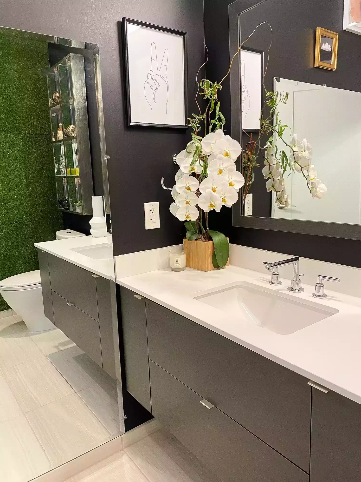 44 Bathroom Accent Wall Ideas That Completely Transform Faux Green Wall