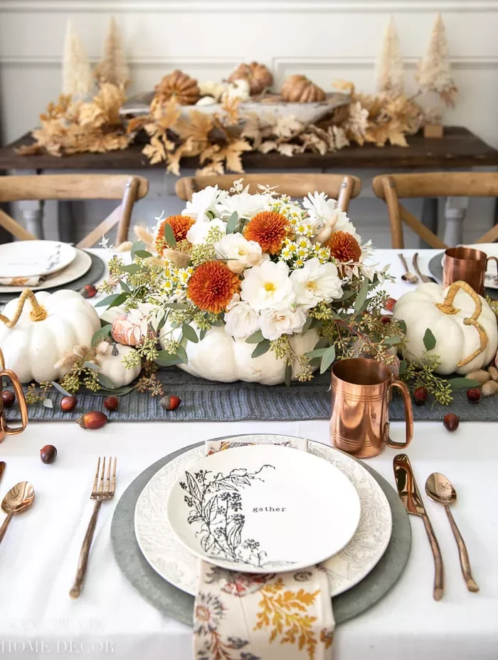 55 Stunning Thanksgiving Décor Ideas to Transform Your Home with Style 2 Faux Pumpkin Vase