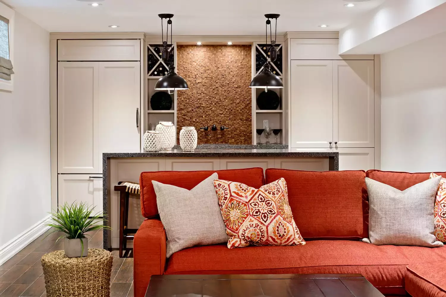 33 Creative Basement Kitchenette Ideas to Transform Your Lower Level 16 Feature Exposed Brick