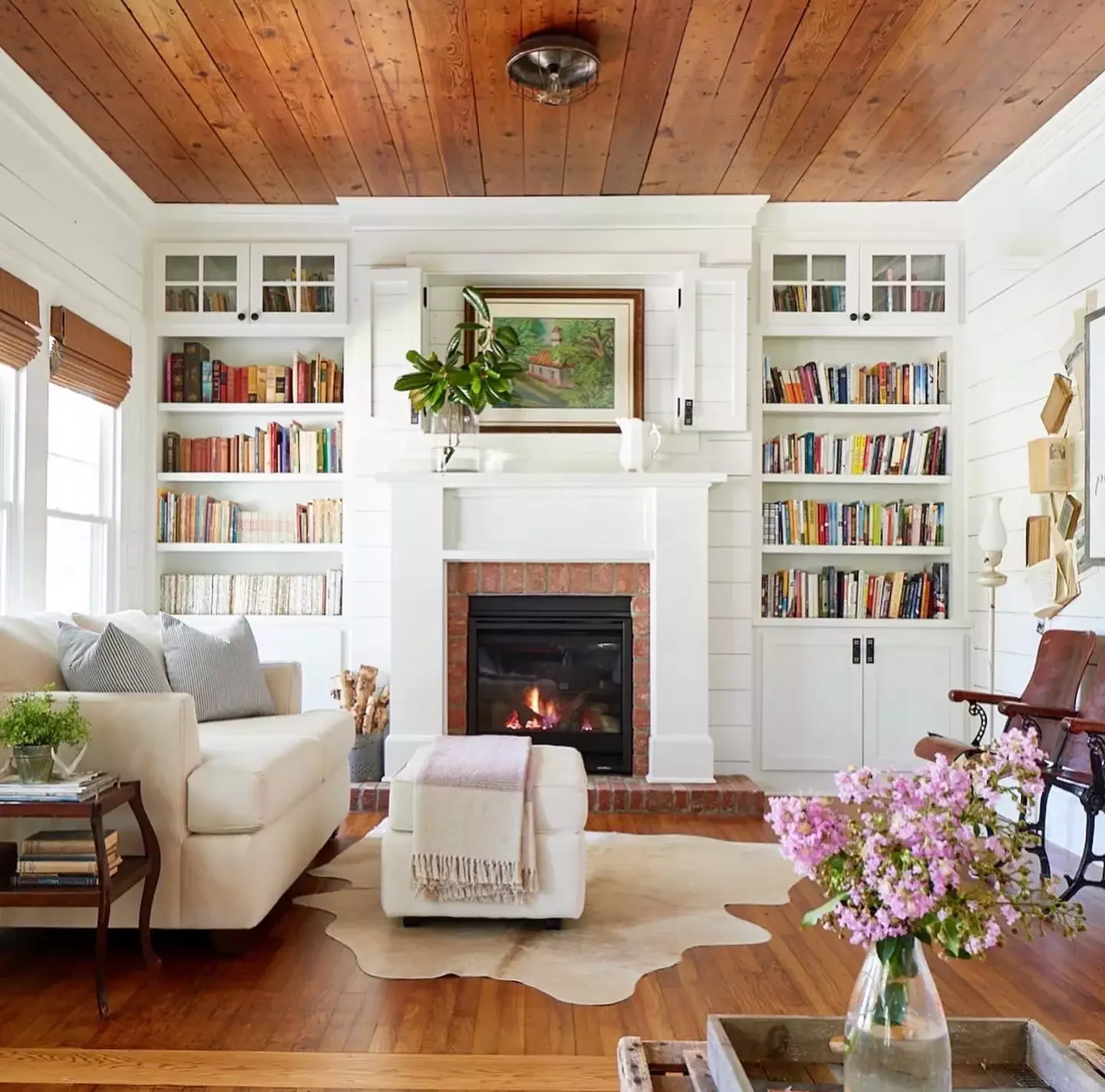 40 Cozy Country Living Room Ideas That Create Instant Warmth 29 Feature a Paneled Wood Ceiling