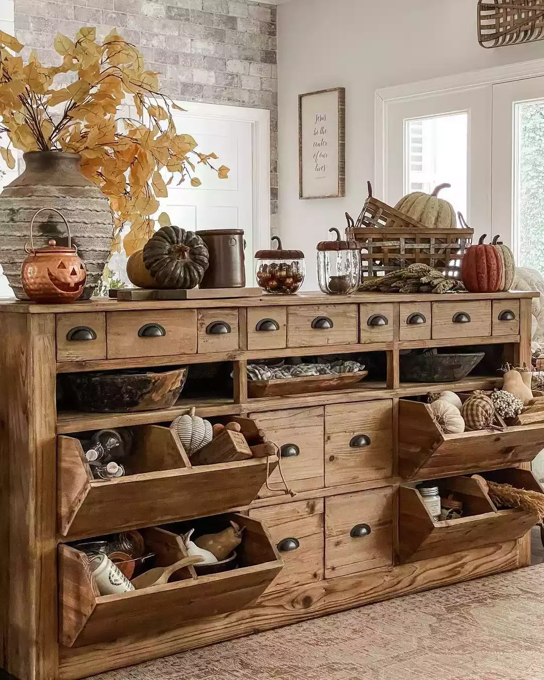 23 Stunning Natural Fall Decorations to Transform Your Home This Autumn 23 Fill the Cabinets