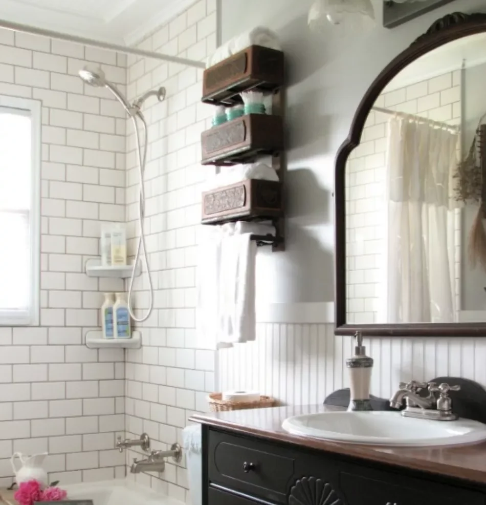 17 Brilliant Above-Toilet Storage Solutions That'll Transform Your Bathroom Find an Antique Shelf