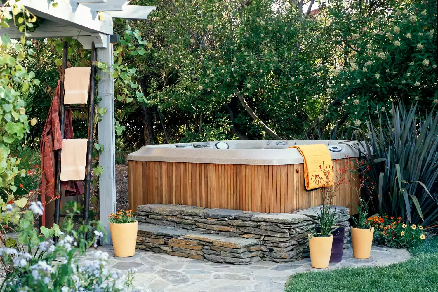 30 Stunning Hot Tub Deck Designs to Create Your Dream Backyard Retreat 25 Flagstone Patio Hot Tub Deck