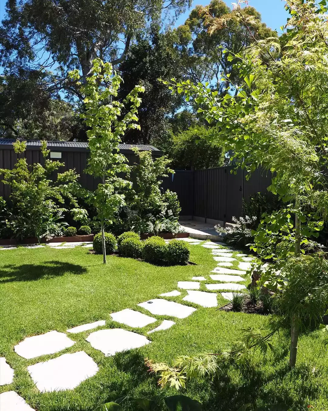 Flagstone and Grass Walkway
