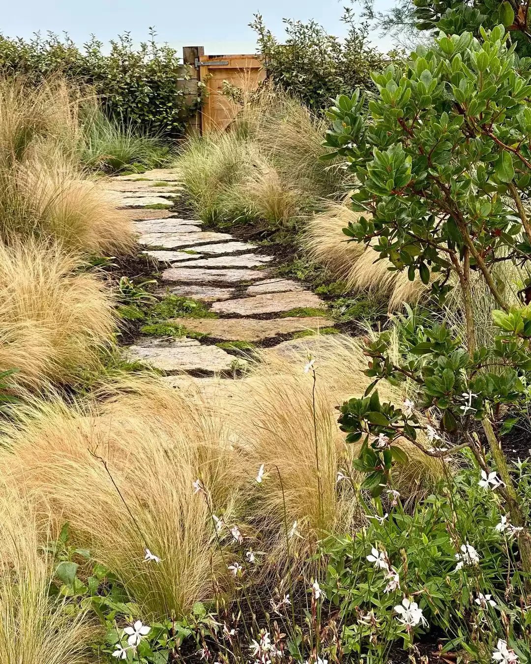 Flagstone and Moss Garden Path