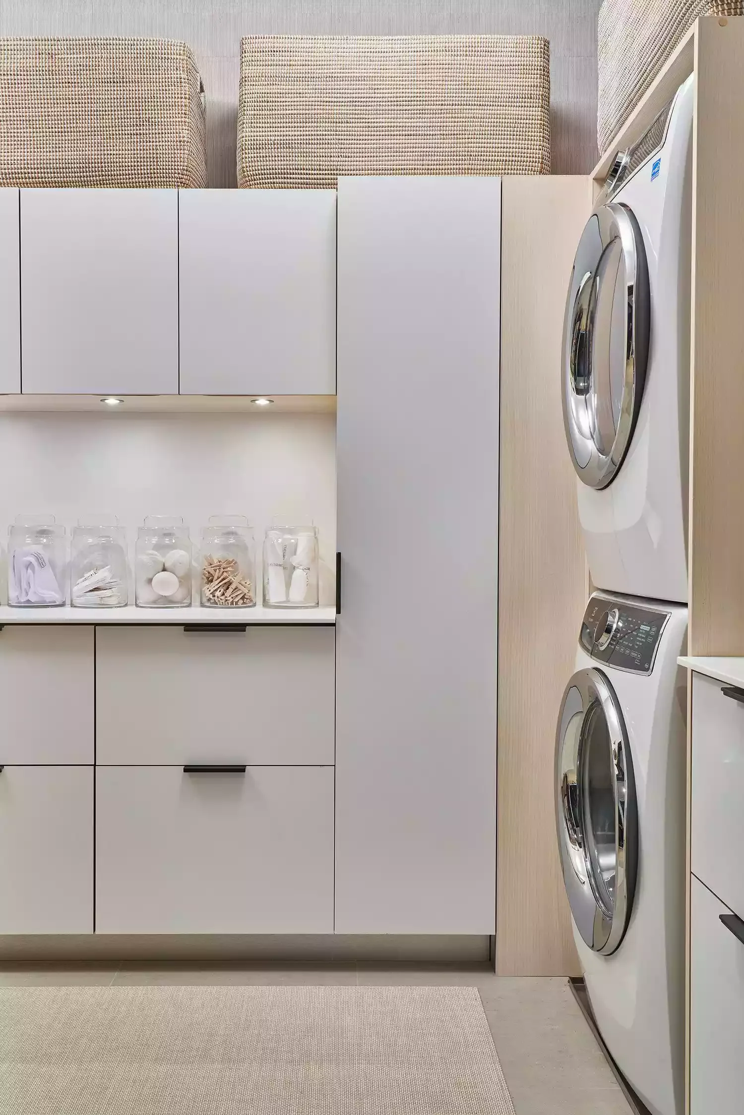 26 Stunning Laundry Room Cabinet Ideas That'll Transform Your Space Flat-Front Laundry Cabinets