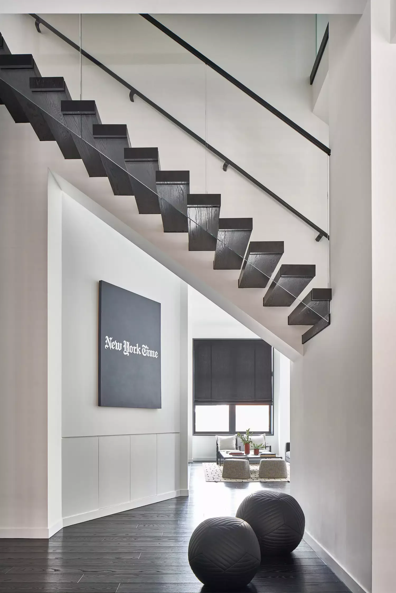 20 Bold Black Staircase Ideas That Will Transform Your Home 17 Floating Black Stairs
