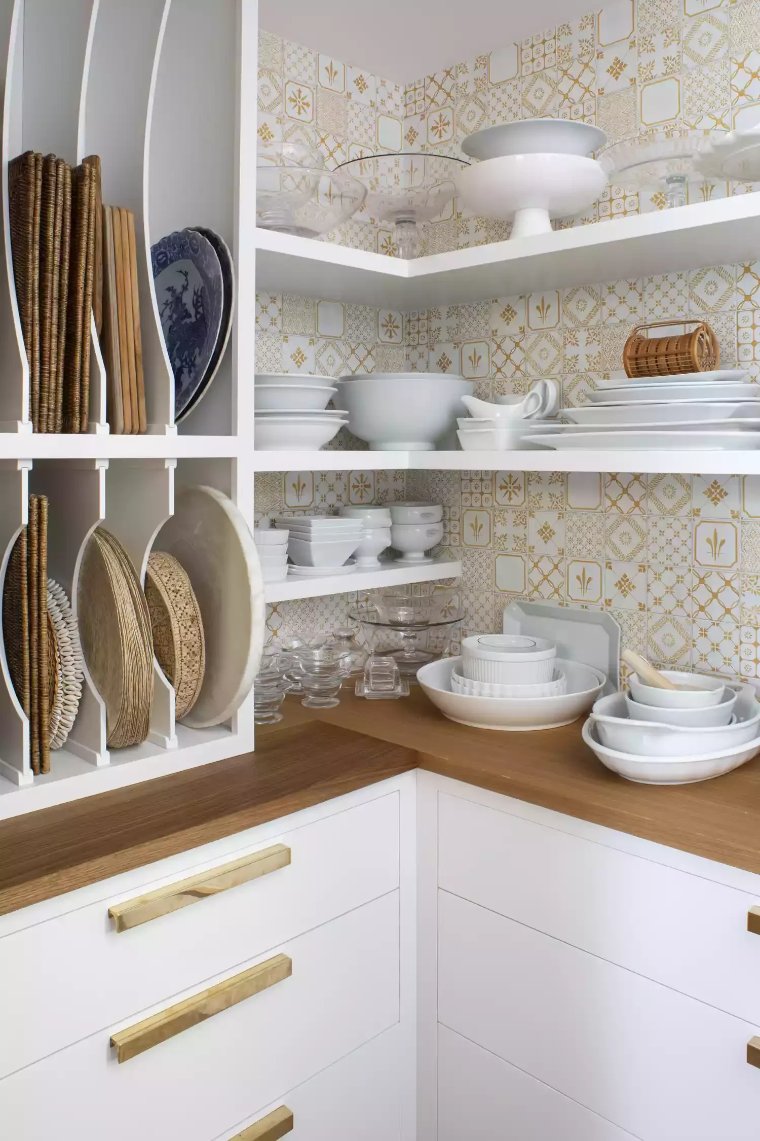 37 Corner Pantry Ideas to Transform Your Kitchen Storage Floating Shelves With Pretty Dishes