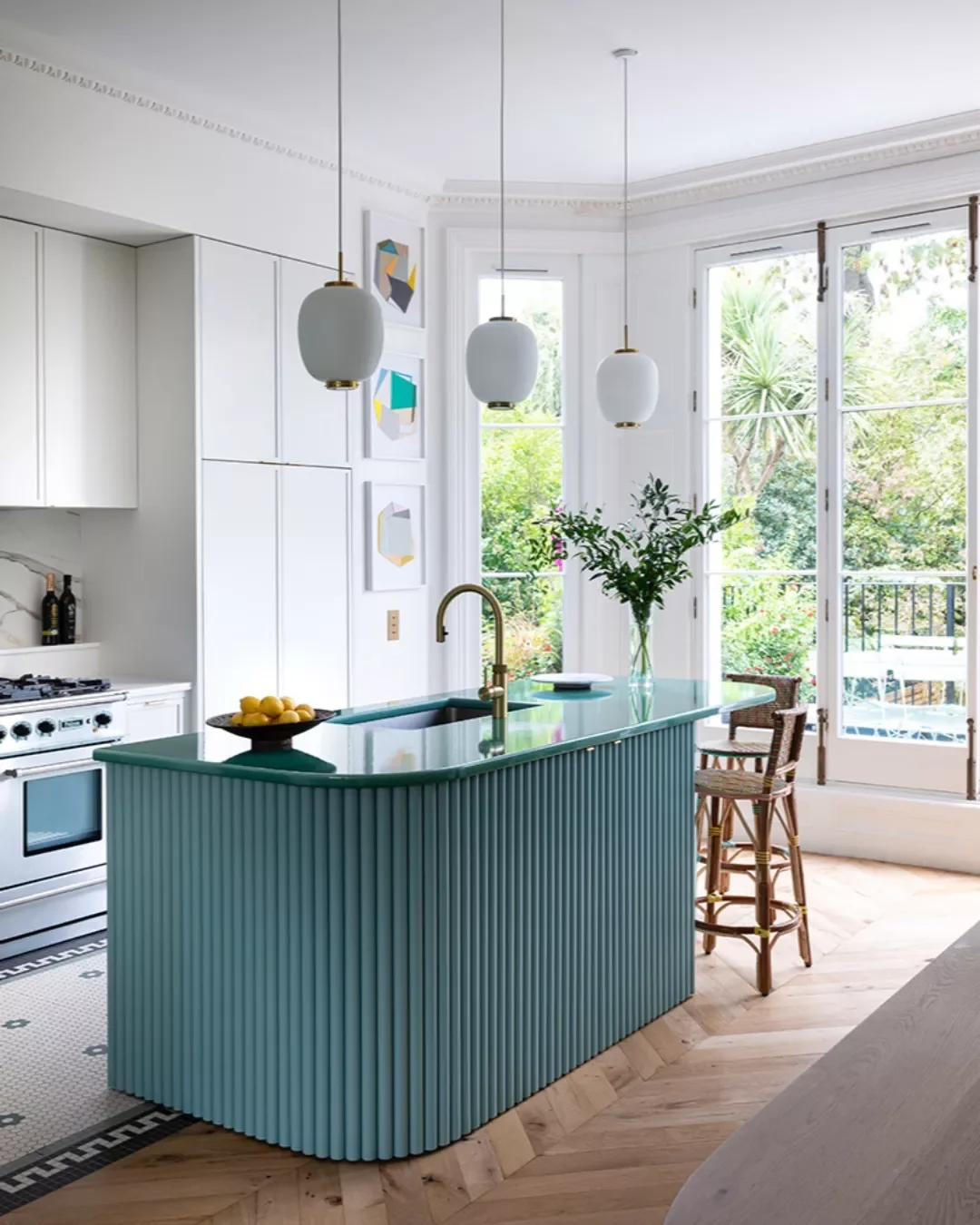 101 Kitchen Island Ideas That Will Transform Your Cooking Space 83 Fluted in Teal