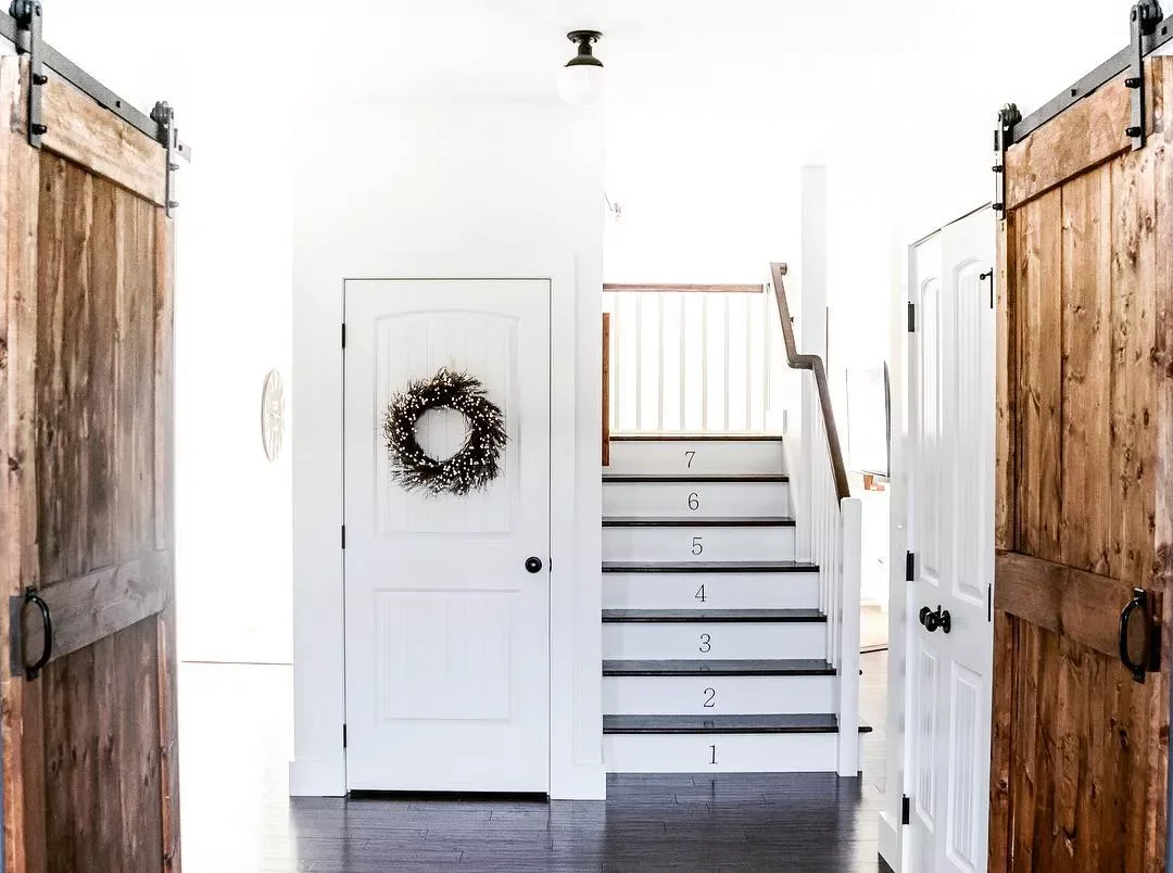 25 Charming Farmhouse Stair Railing Ideas to Transform Your Home 23 Focus Attention on the Stairs