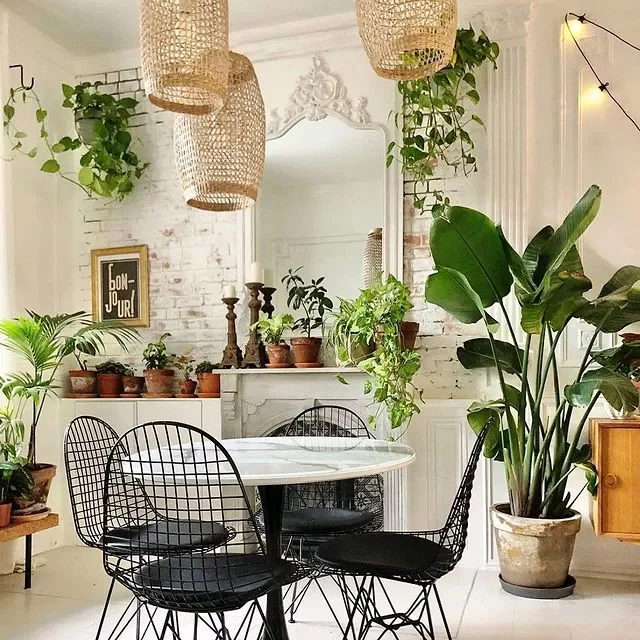 15 Indoor Plant Room Ideas to Create Your Personal Green Paradise 16 Foliage on the Fireplace