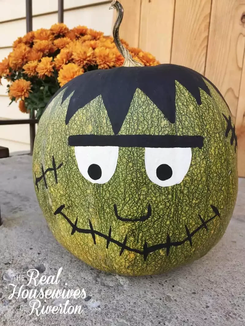 90 Creative Halloween Pumpkin Decorating Ideas to Try This Season 73 Frankenstein Pumpkin
