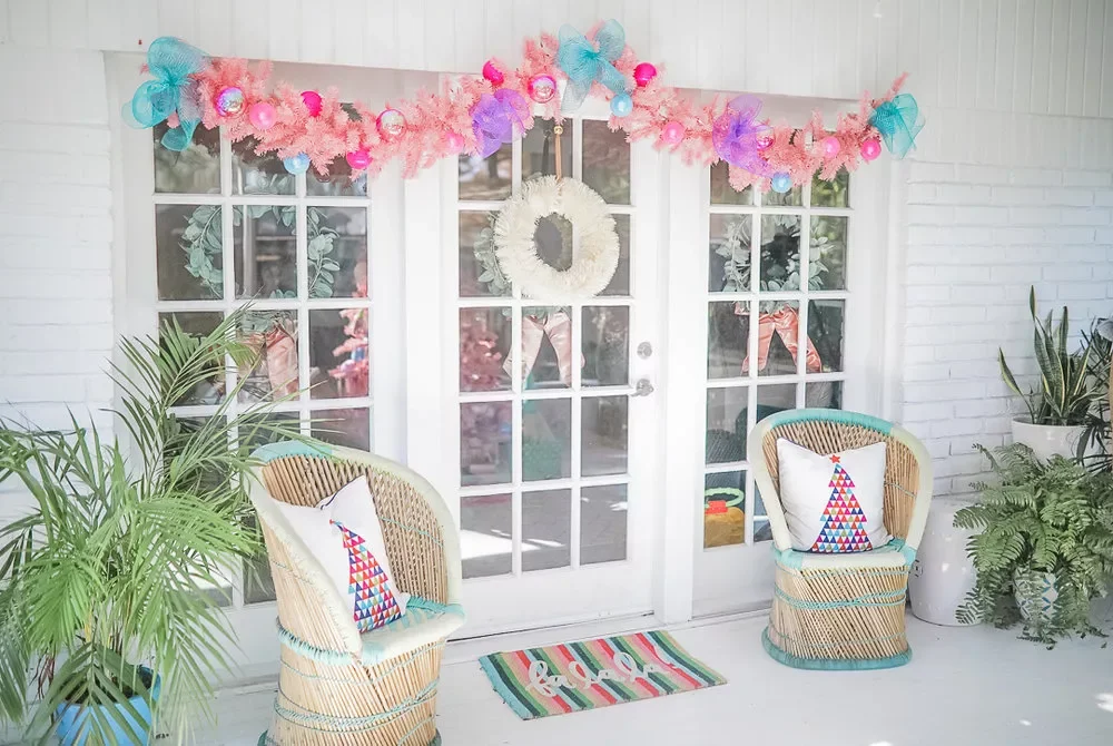 30 Christmas Door Decorating Ideas That Create Masterpieces French Door Garland