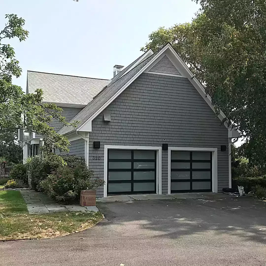 52 Stunning Garage Door Ideas That Will Transform Your Home's Curb Appeal Frosted Glass With Wood Trim