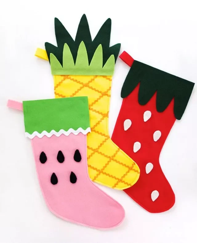 41 Creative DIY Christmas Stocking Ideas That Will Transform Your Holiday Decor 38 Fruity Christmas Stockings