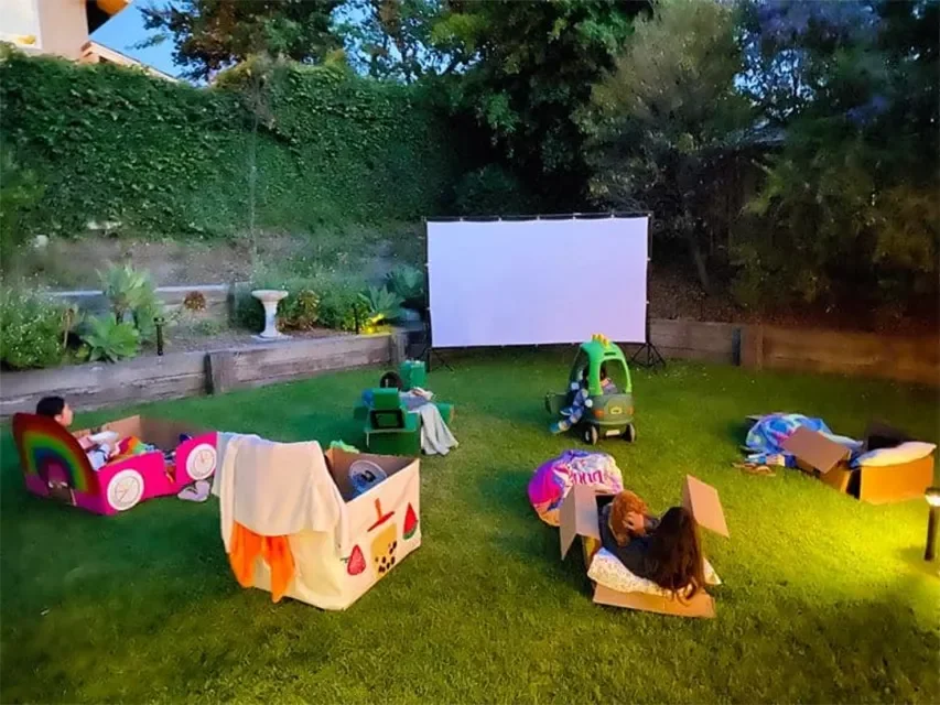 14 Charming Ideas for Creating the Perfect Backyard Movie Experience 7 Fun Seating for the Kids