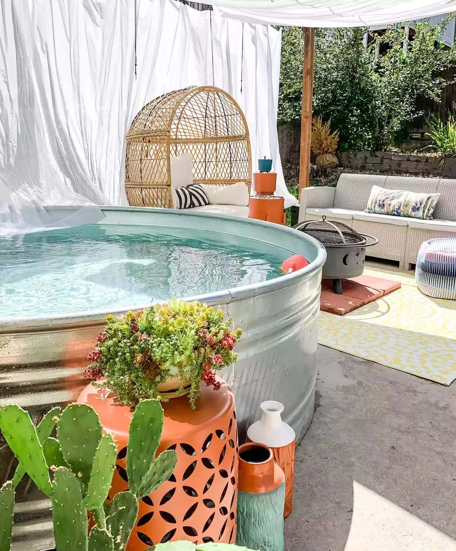 33 Creative Stock Tank Pool Ideas to Transform Your Backyard 12 Furnish Shade