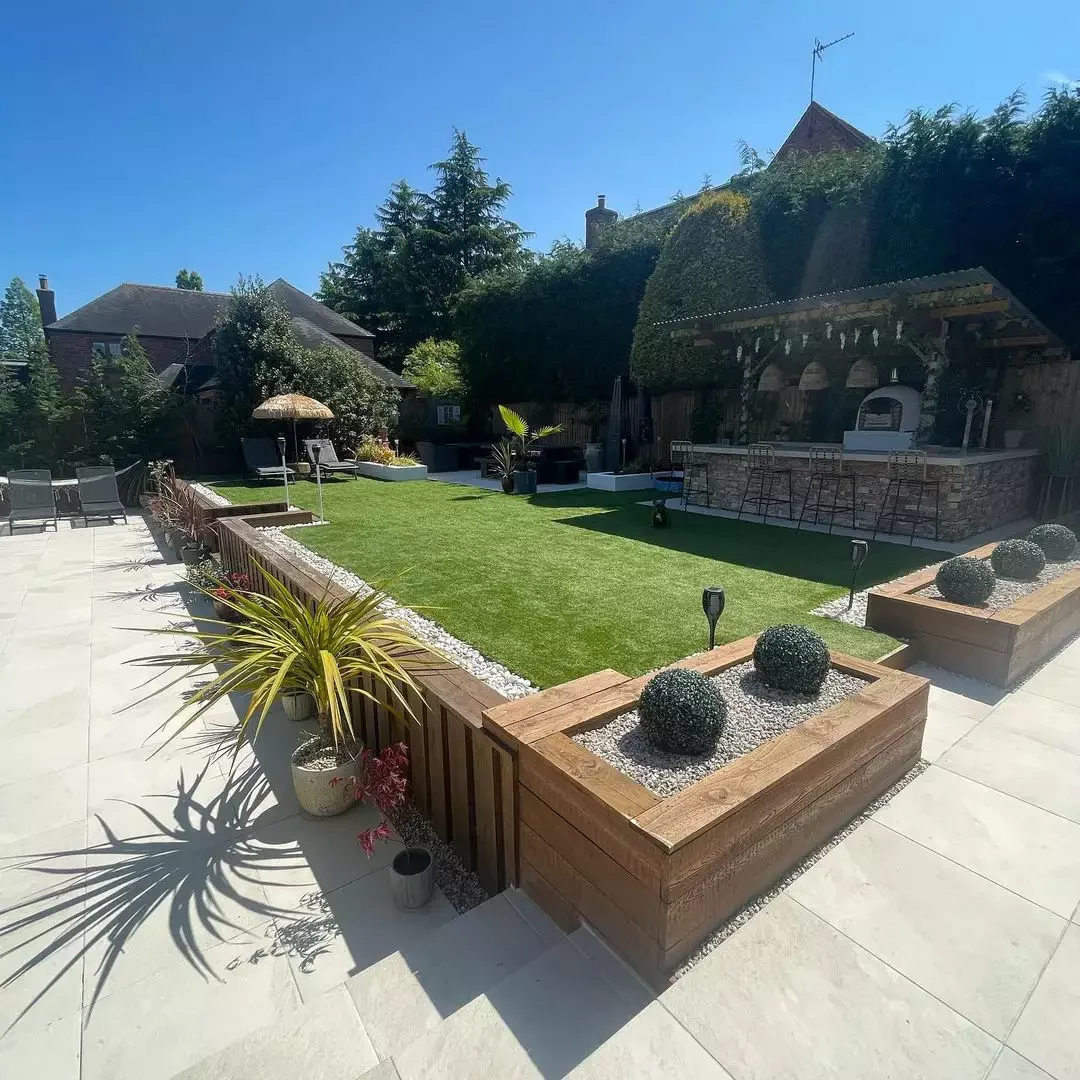 Garden Wall Meets Raised Garden Beds
