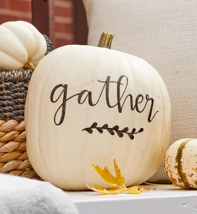 46 Creative Pumpkin Painting Ideas for Fall Home Decor 7 Gather Pumpkin dcqq4