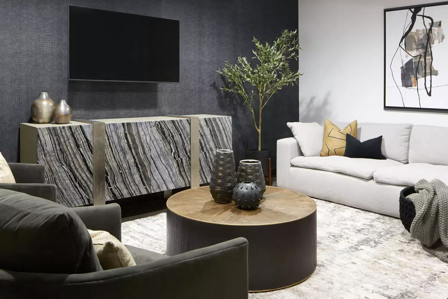 45 Contemporary Living Room Ideas That Create Timeless Style Geometric Forms