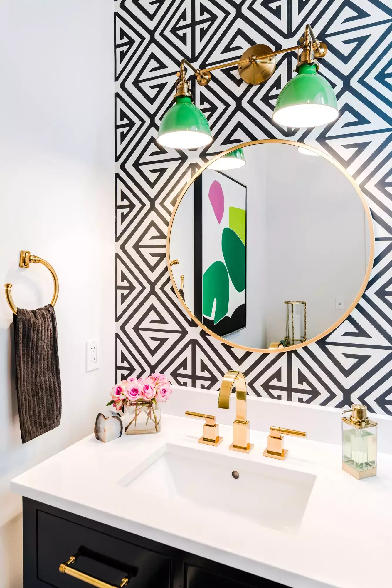 38 Stylish Teen Bathroom Ideas That Balance Fun and Sophistication 15 Geometric Glam