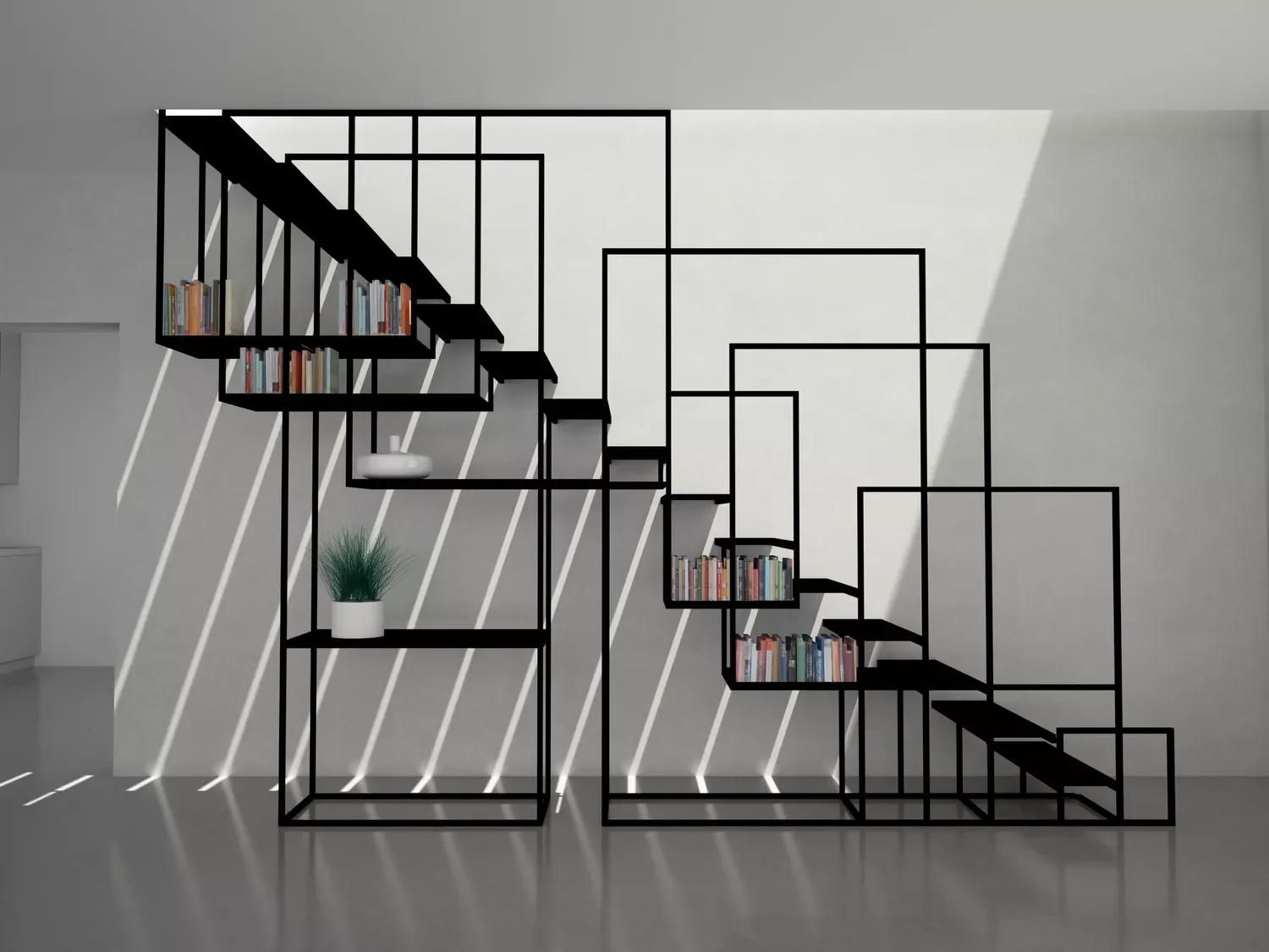 34 Stunning Stair Railing Designs That Transform Your Home 17 Geometric Metal Railing