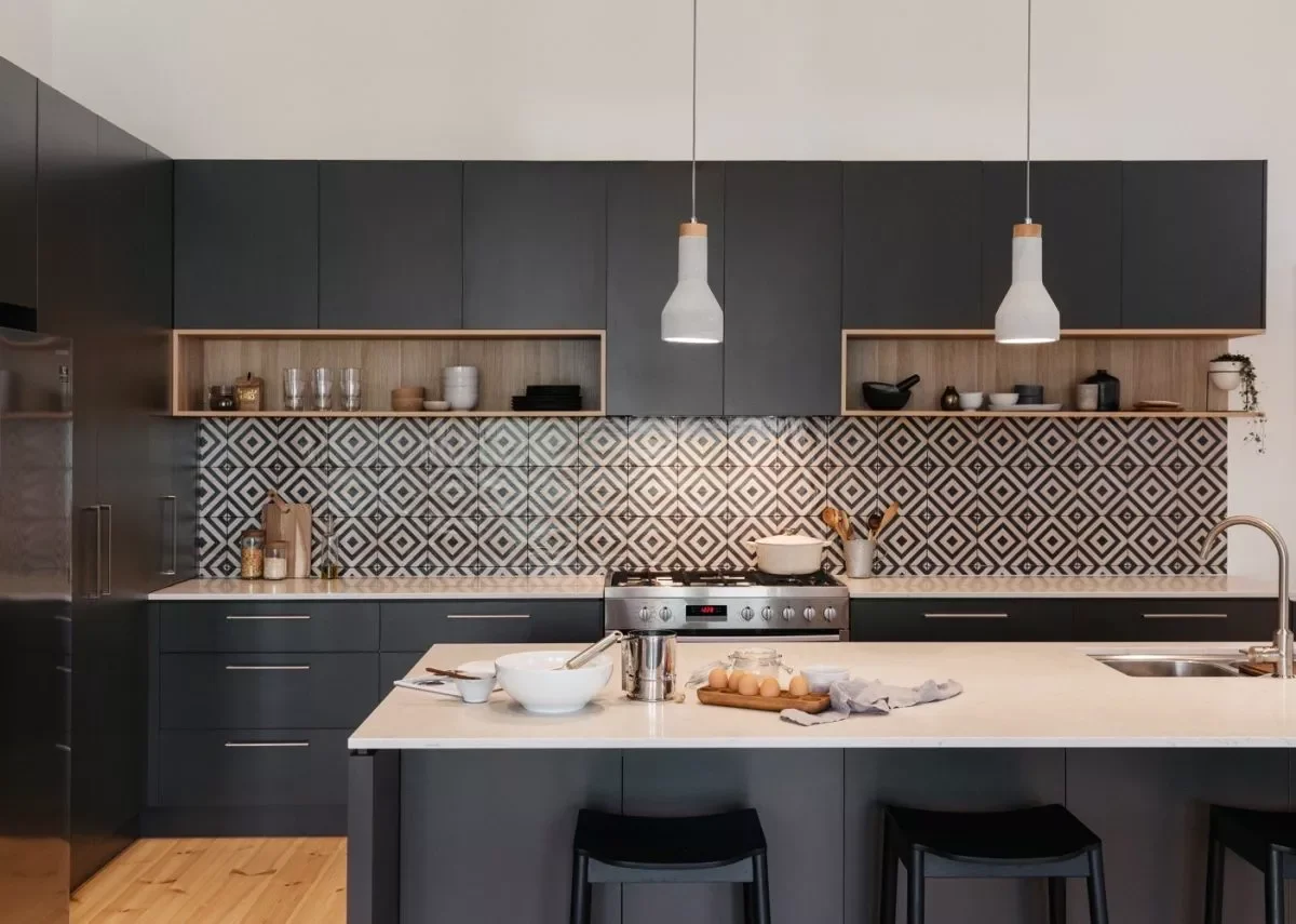 39 Modern Kitchen Design Ideas That Transform Your Home Geometric Tile Backsplash