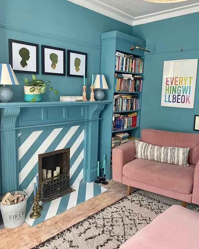 36 Stunning Painted Fireplace Ideas to Transform Your Living Space 14 Get Artsy With Stripes