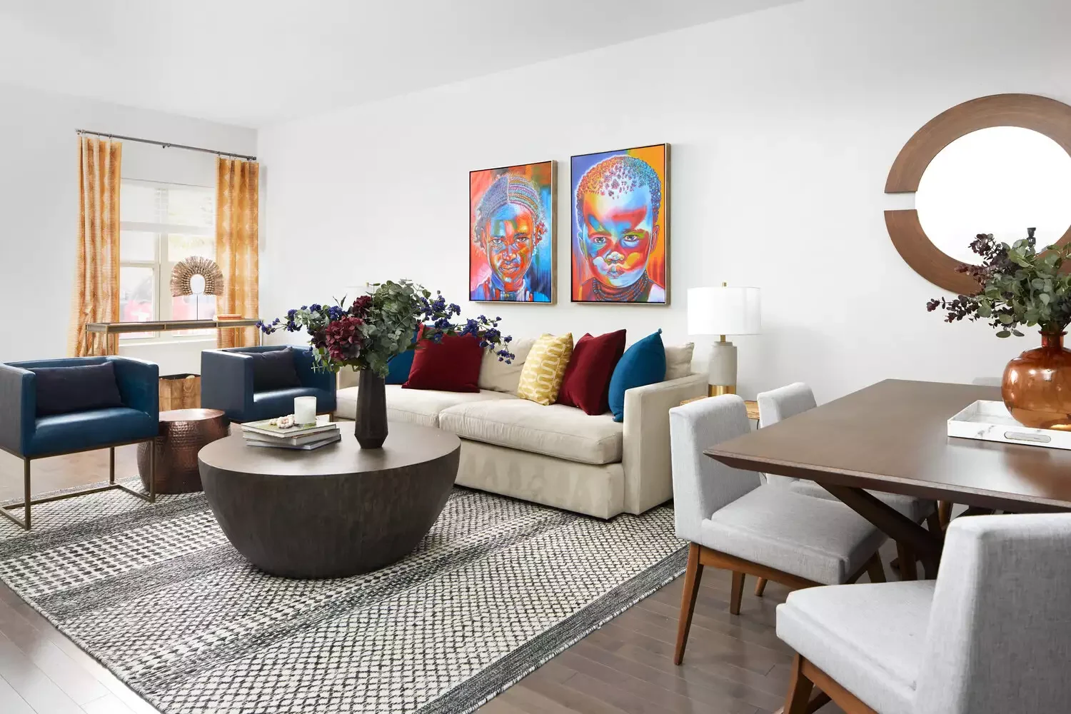 30 Gorgeous Living Room Rug Ideas That Will Transform Your Space This Year Get Cozy With a Knit Rug