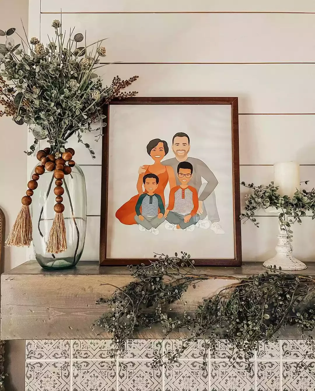26 Creative Family Photo Wall Ideas That Will Transform Your Home 17 Get Your Family Portraits Painted or Illustrated