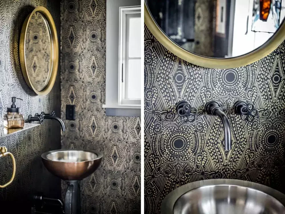 50 Dramatic Dark Bathroom Ideas to Transform Your Space 36 Get a Little Gilded
